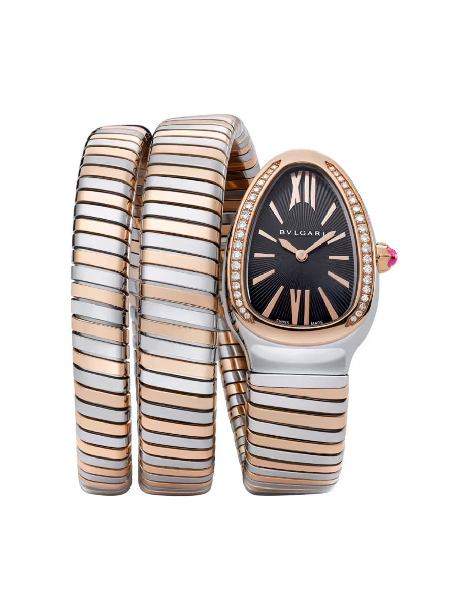 Serpenti Tubogas Rose Gold, Stainless Steel & Diamond Double Twist Watch | Saks Fifth Avenue