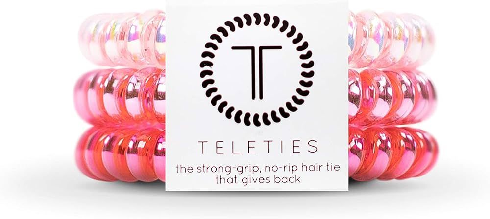 TELETIES - Spiral Hair Coils - Ponytail Holder Hair Ties for Women - Phone Cord Hair Ties - Stron... | Amazon (US)