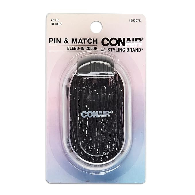 Conair Pin & Match Bobby Pins - hair accessories for women - Bobby Pins Black - Includes Storage ... | Amazon (US)