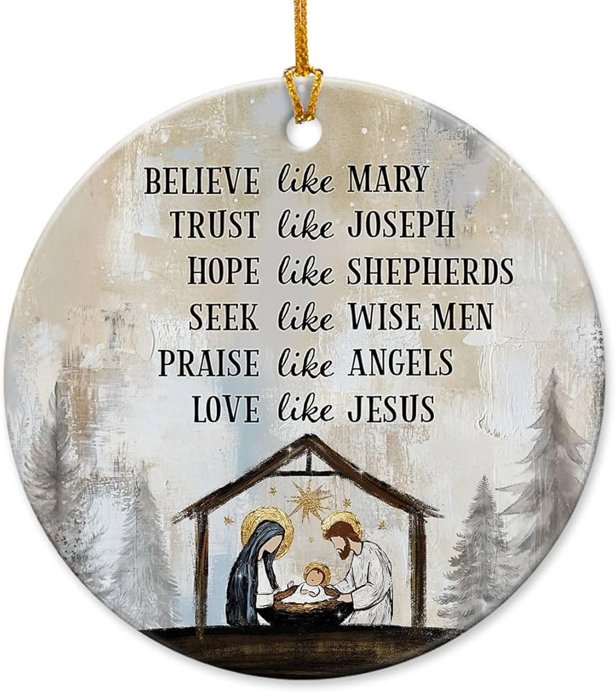 2025 Nativity Christmas Ornaments - Believe Like Mary Trust Like Joseph Jesus Christmas Decoratio... | Amazon (US)