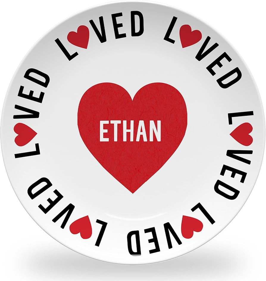Tiny Expressions - Personalized Loved Plate for Kids with Custom Name and Valentine’s Day Desig... | Amazon (US)