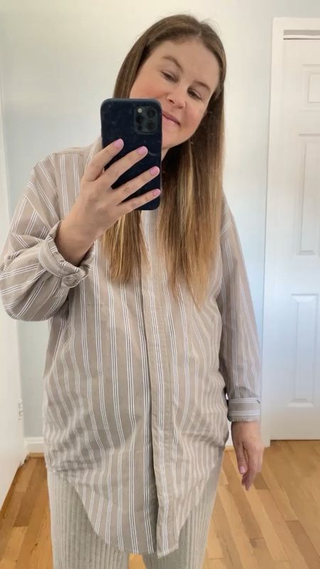 Wear this tunic button down with jeans, work pants, or tucked into a skirt. This would be perfect for travel with leggings. If you’re also pregnant, I’ve been wearing it with sweatpants to run errands! Will be cute for warm weather too. 

Bump friendly, maternity, work wear, business casual, travel outfit 

#LTKstyletip #LTKworkwear #LTKbump