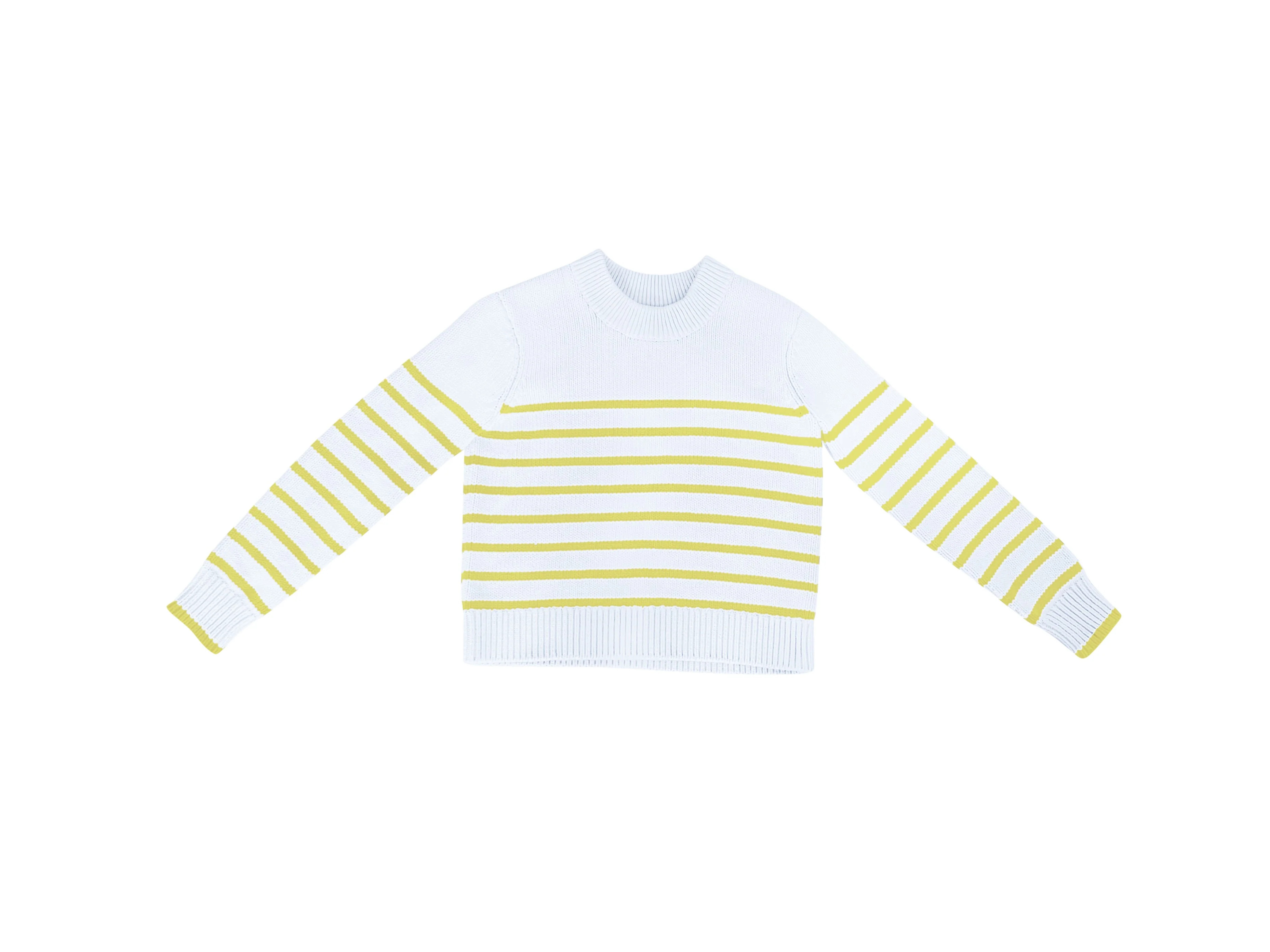 White & Cabana Yellow Coastal Summer Sweater | Tutto Knit | tutto
