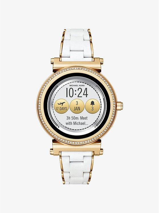 Sofie Pavé Gold-Tone and Silicone Smartwatch | Michael Kors US