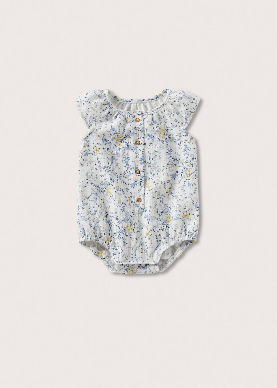 Cotton floral romper | MANGO (US)