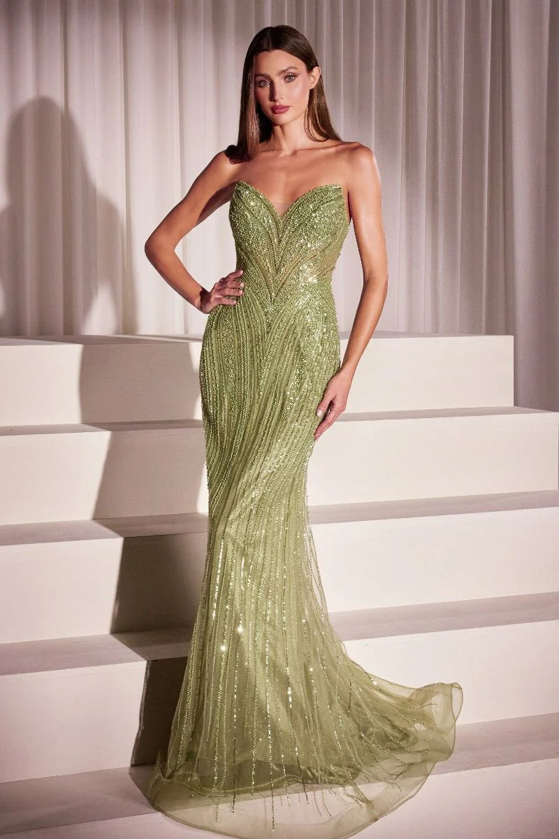 Buy the Elegant Gretchen Gown in Greenery - Perfect for Formal Events | Lady Black Tie | Lady Black Tie