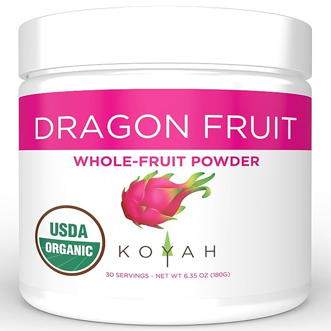 KOYAH - Organic Freeze-Dried Pink Dragon Fruit Powder (1 Scoop = 1/4 Cup Fresh): 30 Servings (Oft... | Amazon (US)
