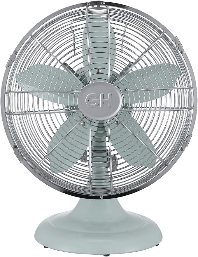 Good Housekeeping 92604 All-Metal 12" Retro Desk Office Table Fan with Wide Oscillation, 3-Speed ... | Amazon (US)