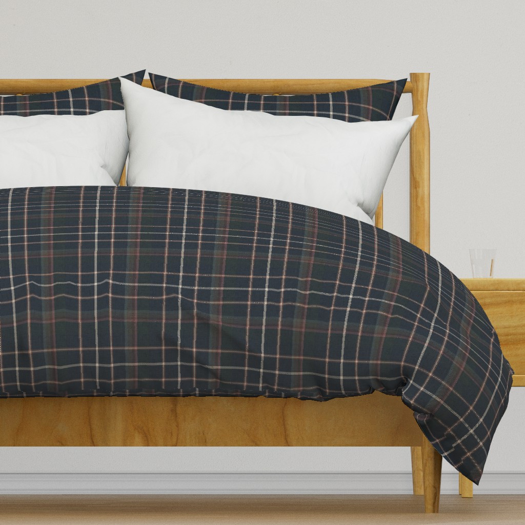Meredith Plaid masculine old money D beige Navy hunter green MEDIUM Duvet Cover | Spoonflower | Spoonflower