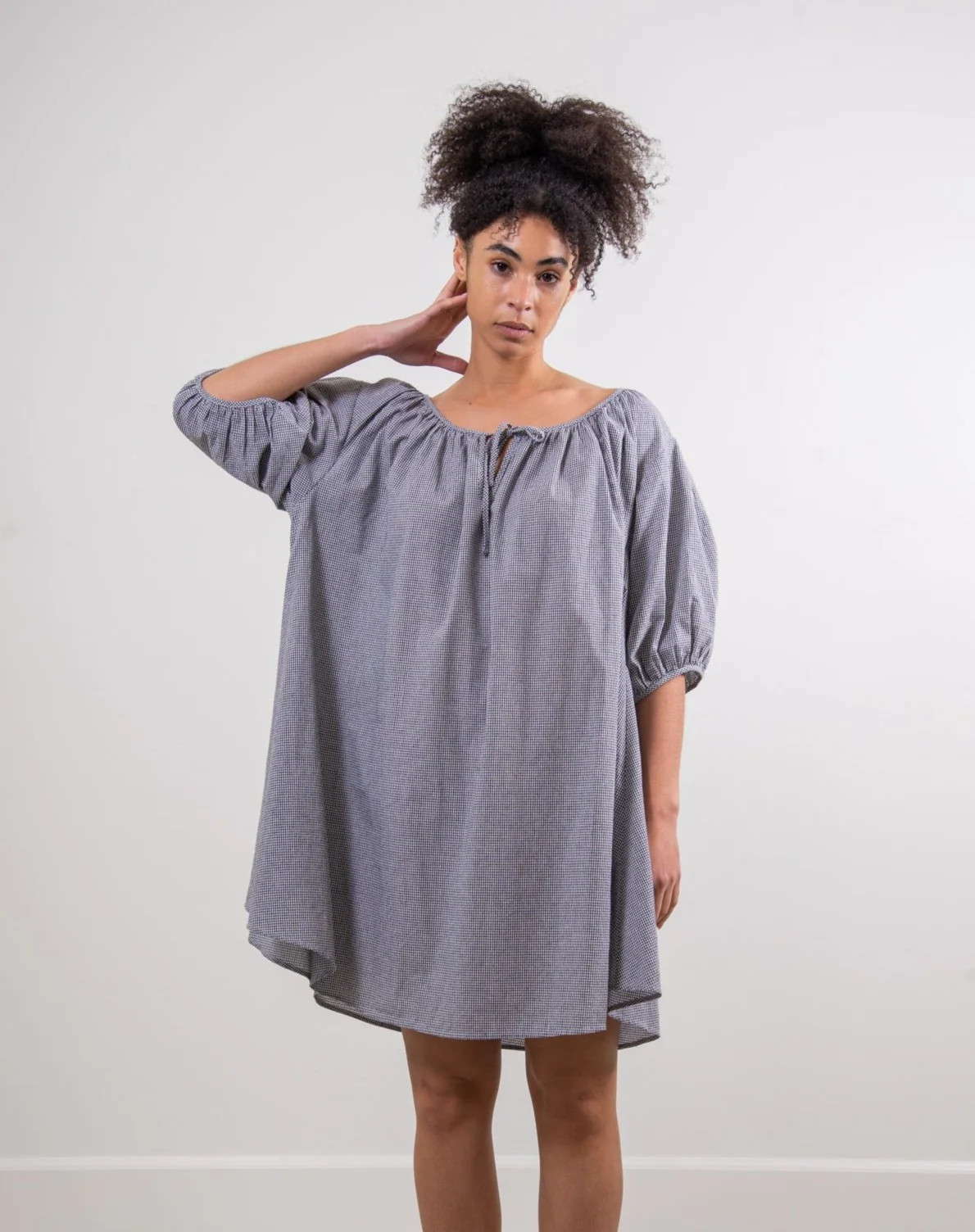 The Lawn Dress - White and Black Check | Sonderhaus