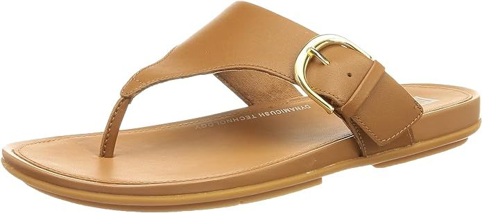 FitFlop™ Women's Gracie Buckle Leather Toe-Post Sandal | Amazon (US)