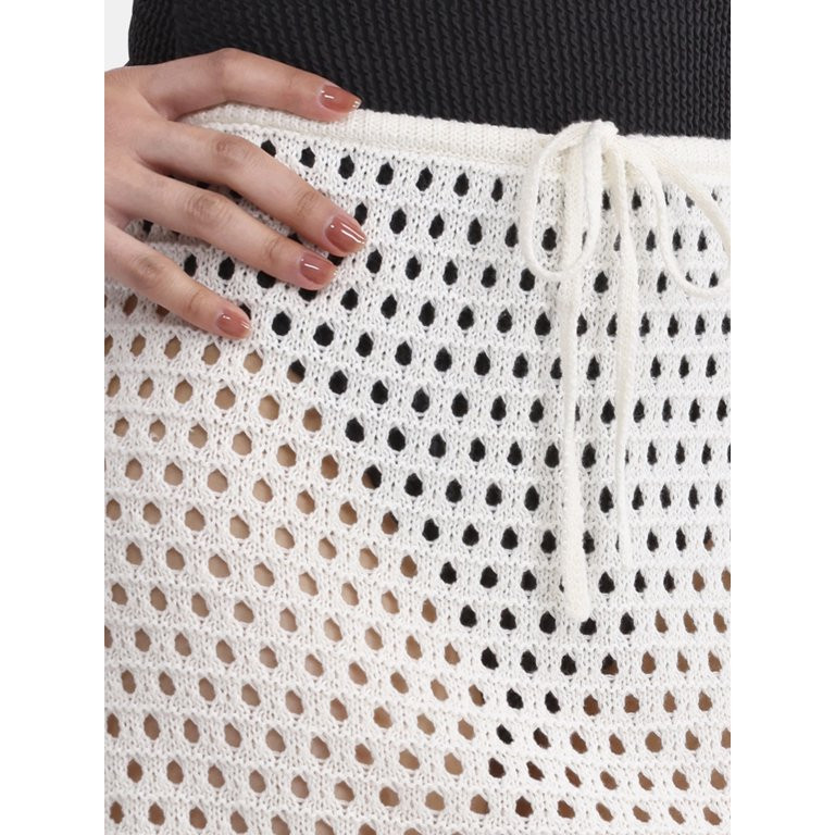 No Boundaries Crochet Swim Coverup Skirt, Women's | Walmart (US)