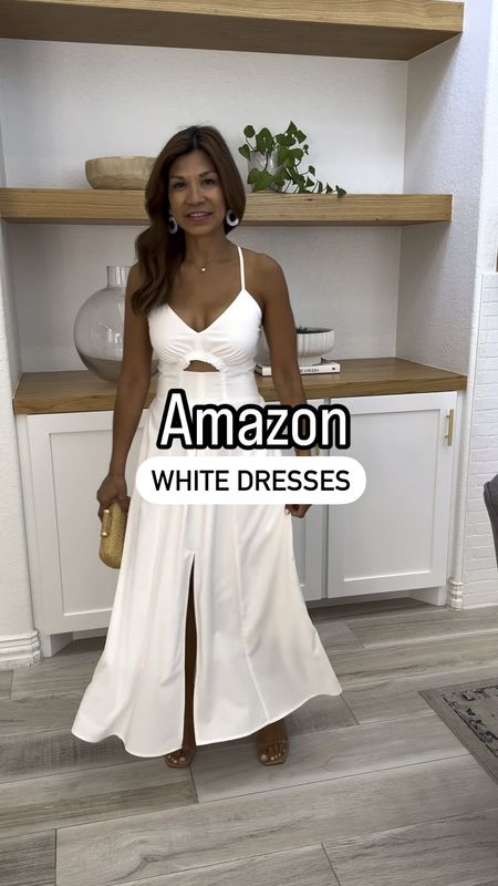 White dresses perfect for graduations, wedding showers, vacations, family photos and more. 
All dresses are in size small, fit tts, all of these are lined and not see through. Dresses 2 and 3 are bump-friendly. Can wear regular bra with dresses 2 and 3: wearing pasties in first dress. 
I also linked other Amazon white dresses that I have and love!
Sandals fit tts.
Bags are linked. 
Graduation dresses, wedding showers, honeymoon outfits, vacation outfits, resort wear, resort style, Amazon find, fashion over 40, affordable fashion. 

#LTKwedding #LTKstyletip #LTKfindsunder50