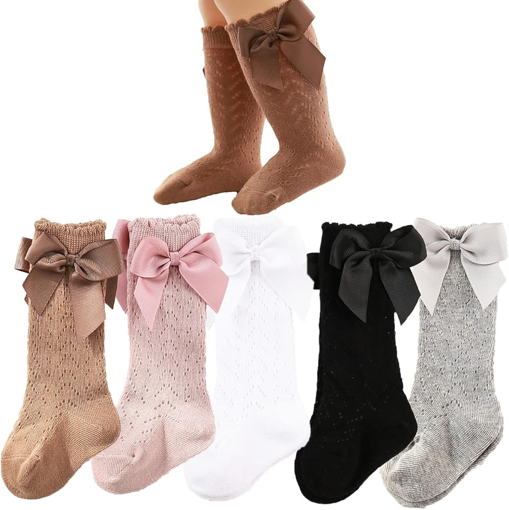 Colorful Childhood Baby Girls Knee High Socks Toddlers Cotton Frilly Socks | Amazon (US)