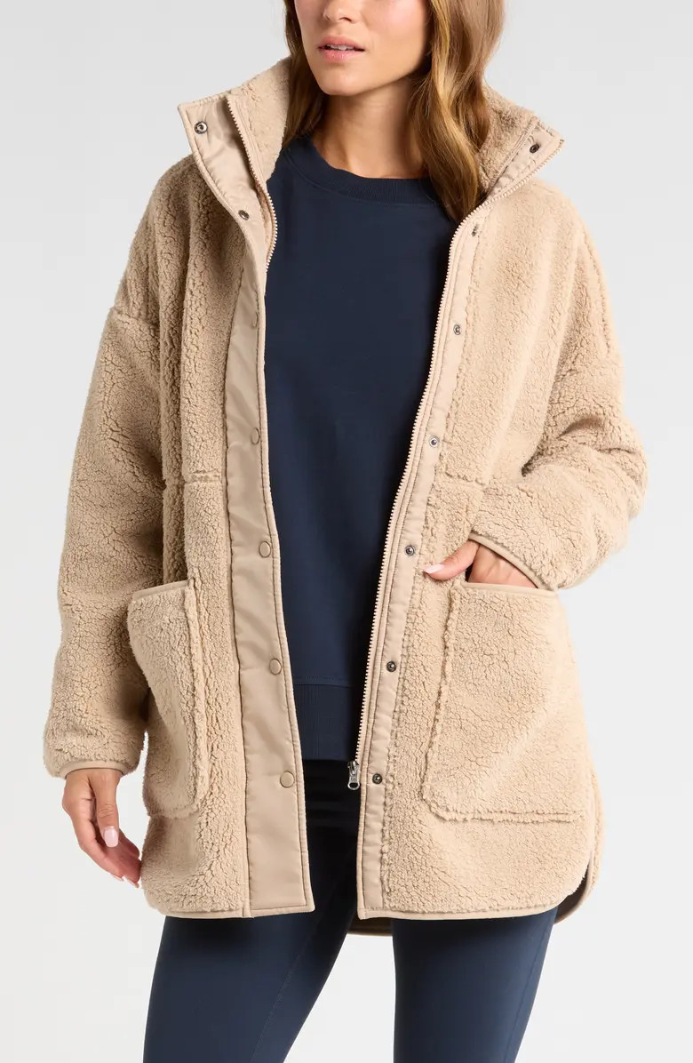 Zella Cozy Faux Shearling Jacket | Nordstrom | Nordstrom