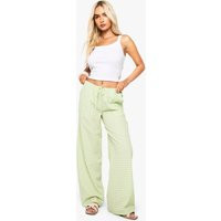 boohoo Women's Gingham Straight Leg Trousers in Green | Size: 4 | Woven | boohoo (US & Canada)