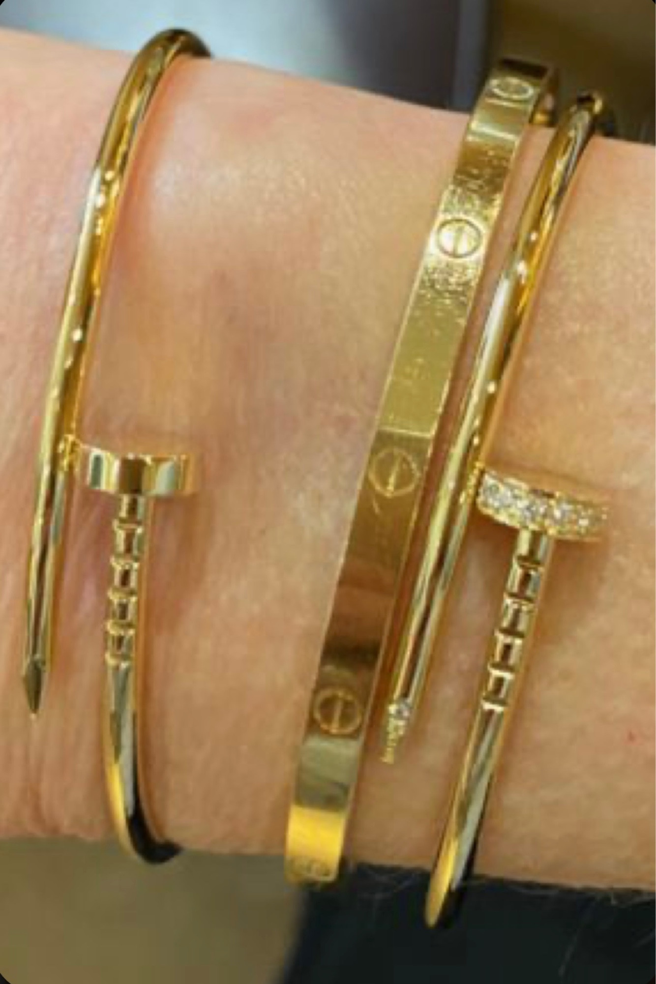 Nail bracelet in all styles - plain, diamond, and full diamond in yellow gold, white gold, and rose gold! 

#LTKunder50