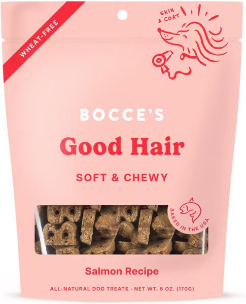 Bocce's Bakery Dailies Good Hair Salmon Recipe Dog Treats, 6-oz pouch | Chewy.com