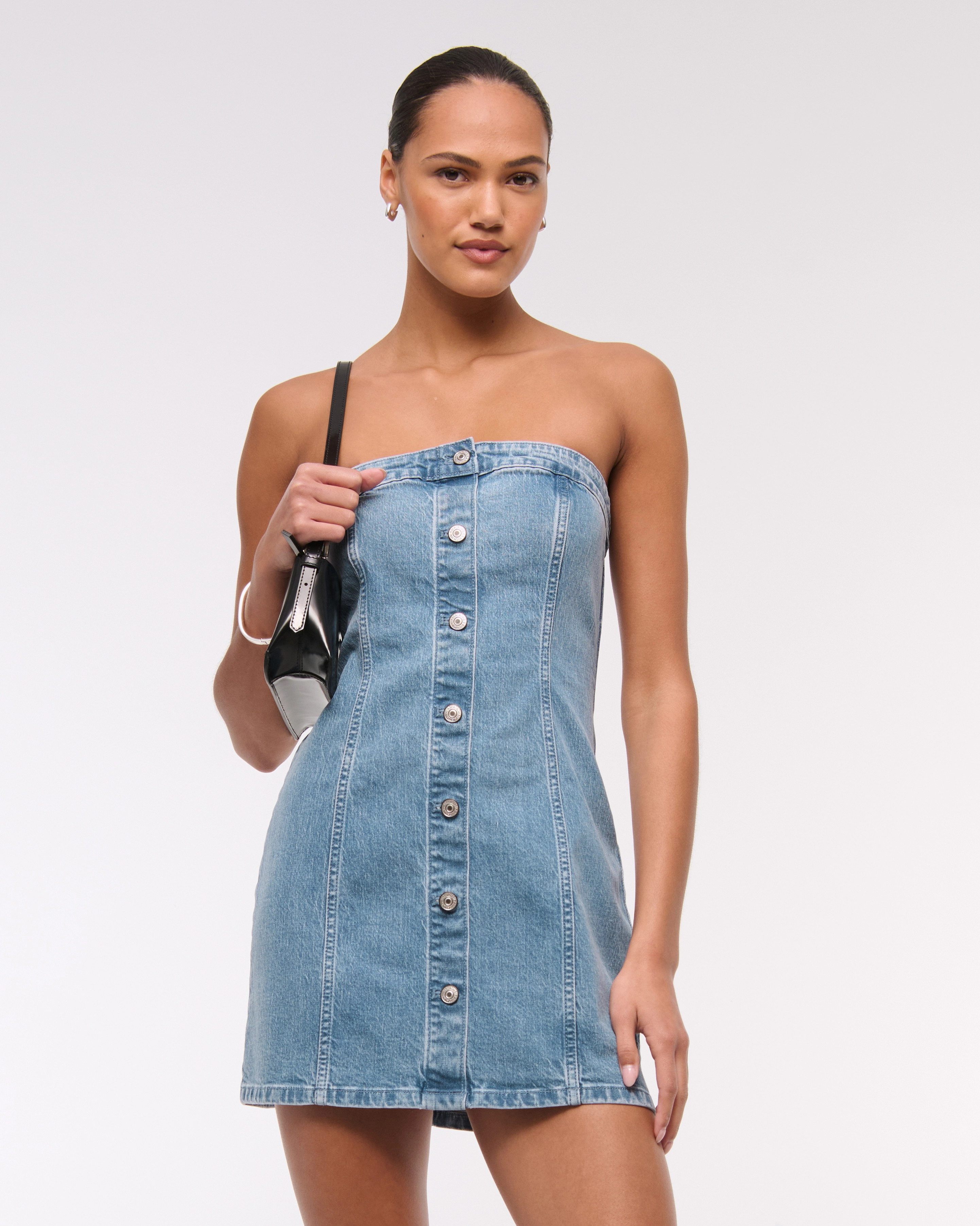 The A&F Mara Strapless Denim Mini Dress | Abercrombie & Fitch (US)