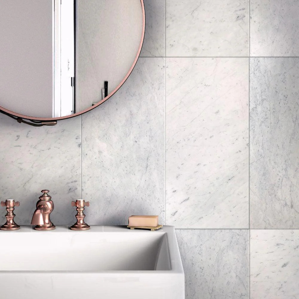 Bianco Carrara 12X24 Honed Marble Tile | Tile Club