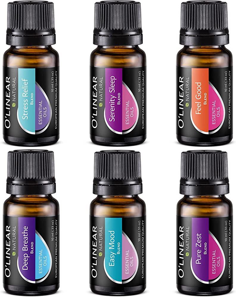 Top 6 Blends Essential Oils Set - Aromatherapy Diffuser Blends Oils for Sleep, Mood, Breathe, Tem... | Amazon (US)