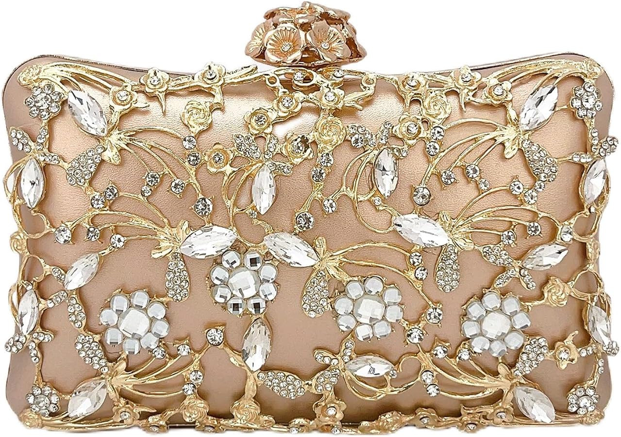 Rhinestone Evening Bag Sparkly Womens Crystal Purse Party Wedding Cocktail Prom Clutches | Amazon (US)