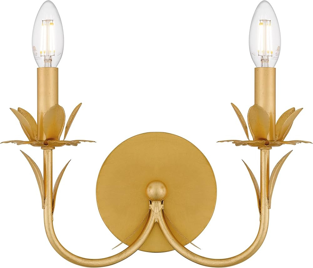Quoizel Maria 2-Light Gold Leaf Wall Sconce - Amazon.com | Amazon (US)