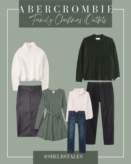 Family Christmas Card Outfit Inspo- Green themed / neutral family outfits. All Abercrombie and on sale. Adults are 30% off and kids are 40% off. Use code “AFSHELBY” for an additional 15% off 

#LTKHoliday #LTKfamily #LTKCyberweek