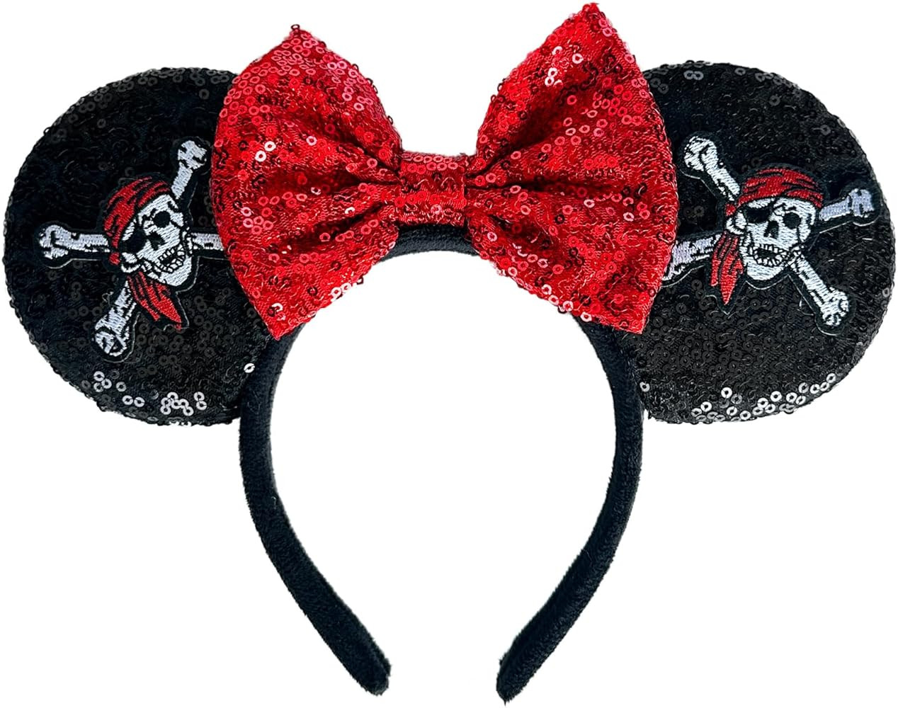 Birthday Mouse Ears Headband, Sequin Bow Headbands for Women Party Favors Cosplay Accessories | Amazon (US)