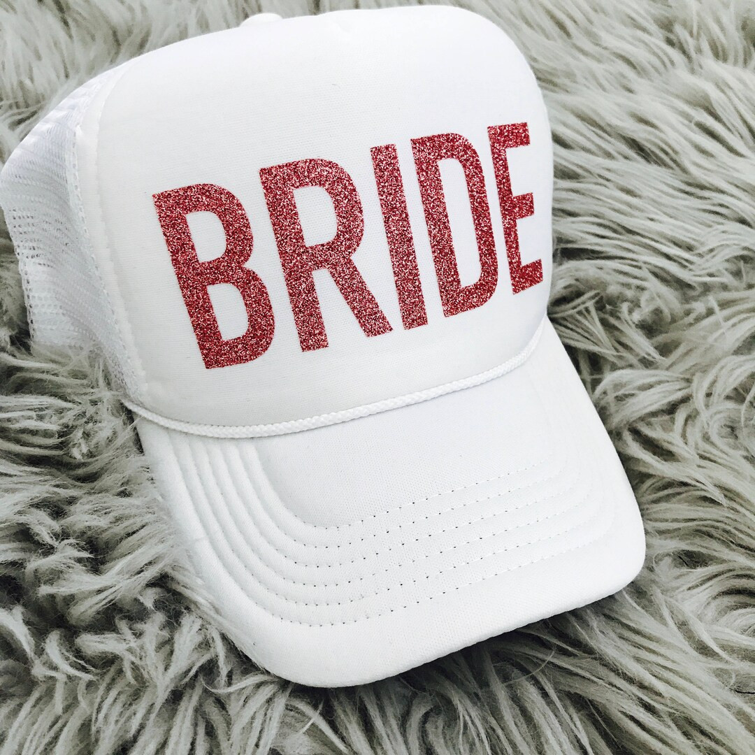 Bachelorette Hat / BRIDE Pink Glitter Trucker Hat / - Etsy | Etsy (US)