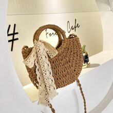 Knot Decor Straw Bag | SHEIN