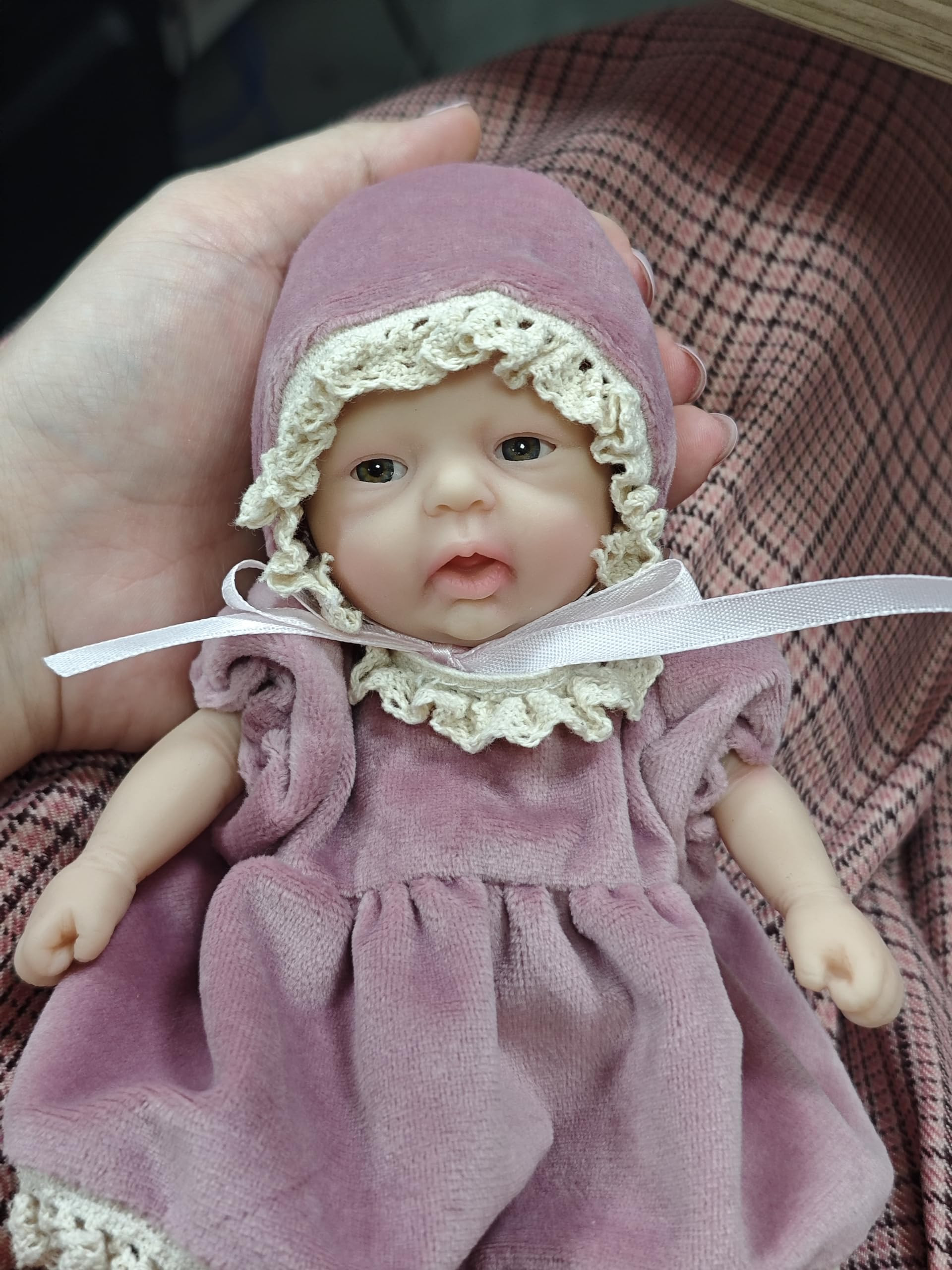 7 Inch Miniature Silicone Babies Doll Reborn Baby Doll Silicone Ful Body Realistic Eyes Open Cute... | Amazon (US)