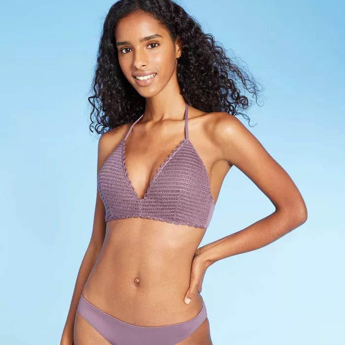Women's Light Lift Crochet Triangle Bikini Top - Shade & Shore™ | Target