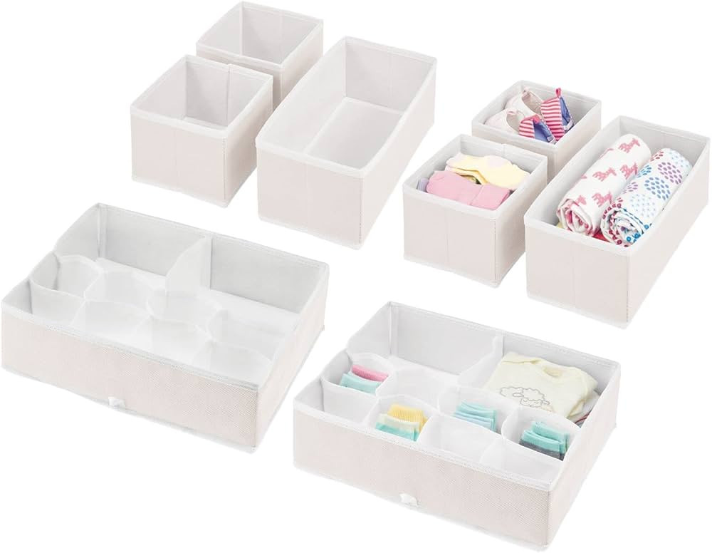 mDesign Fabric Drawer Organizer Bins, Kids/Baby Nursery Dresser, Closet, Shelf, Playroom Organiza... | Amazon (US)