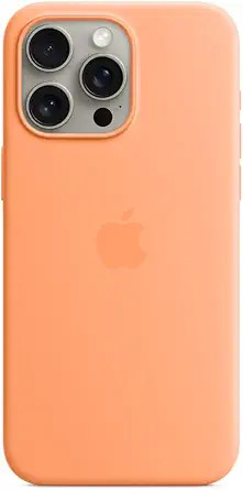 Apple iPhone 15 Pro Max Silicone Case with MagSafe - Orange Sorbet | Amazon (US)