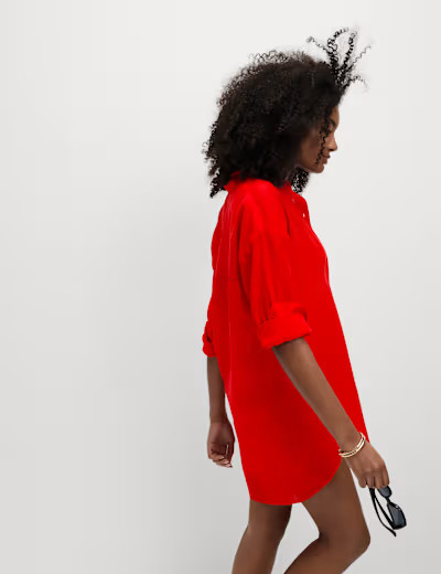 Linen Rich Collared Tie Front Shirt | Marks & Spencer (UK)