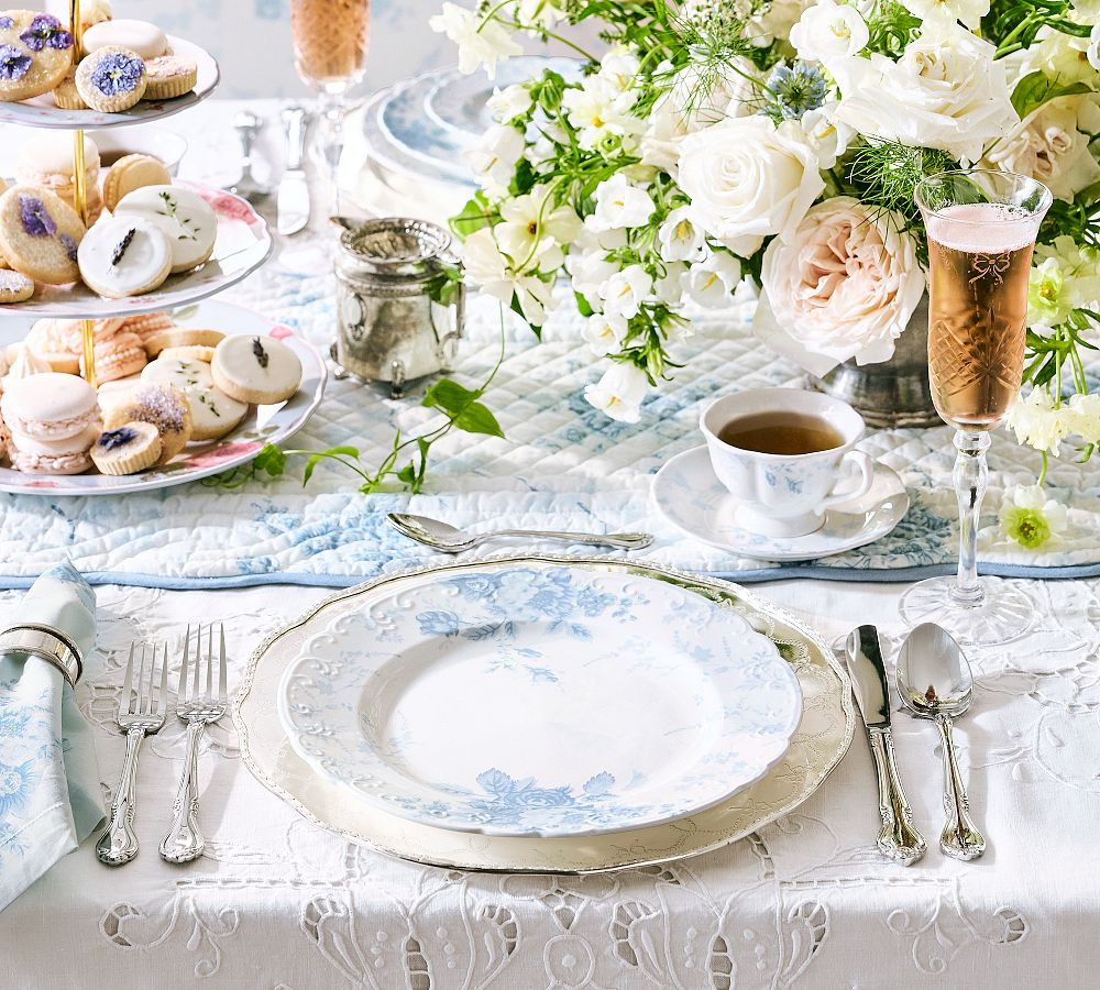 LoveShackFancy Rose Porcelain Dinner Plates - Set of 4 | Pottery Barn (US)