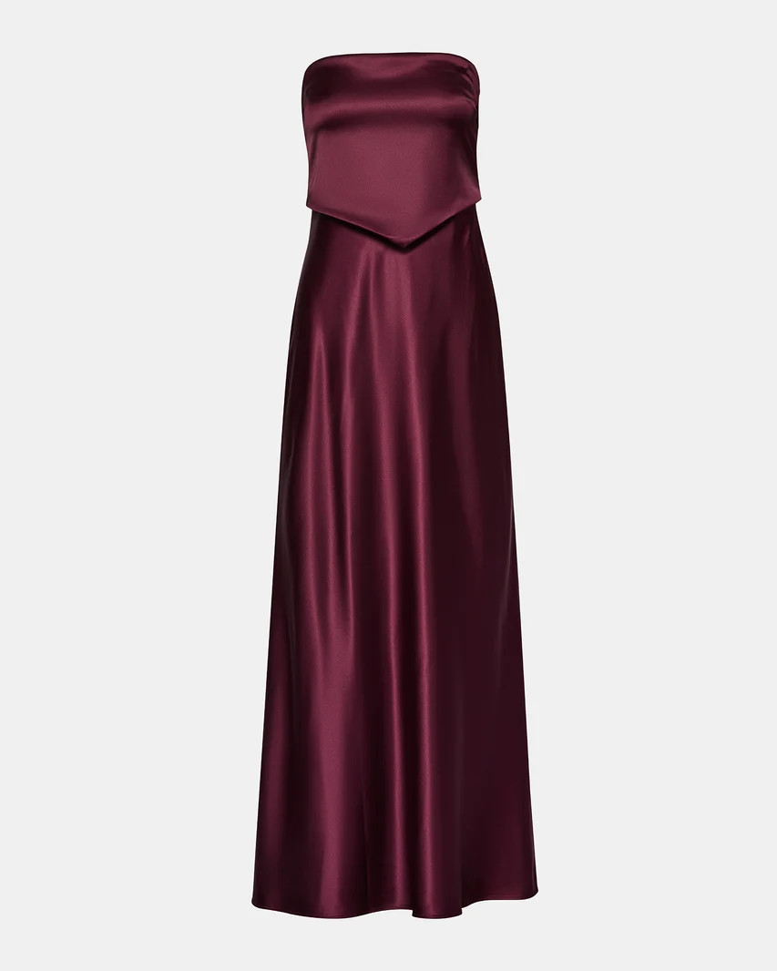 ELAIA Deep Fig Strapless Women's Maxi Dress | Steve Madden (US)