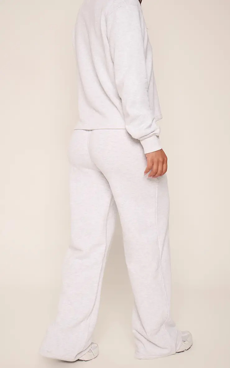Ash Grey Lightweight Sweat Wide Leg Joggers | PrettyLittleThing UK