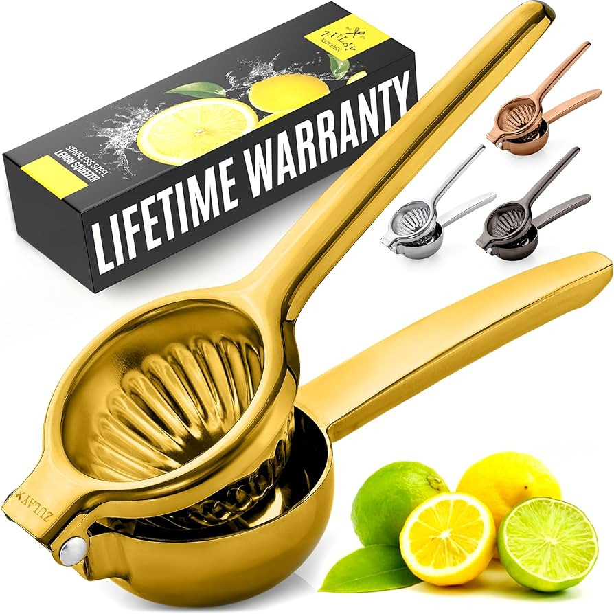 Zulay Kitchen Lemon Squeezer Stainless Steel - Premium Quality, Heavy Duty Solid Metal Squeezer B... | Amazon (US)