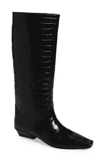 Jeffrey Campbell Croc Embossed Boot in Black Croco at Nordstrom Rack, Size 6 | Nordstrom Rack