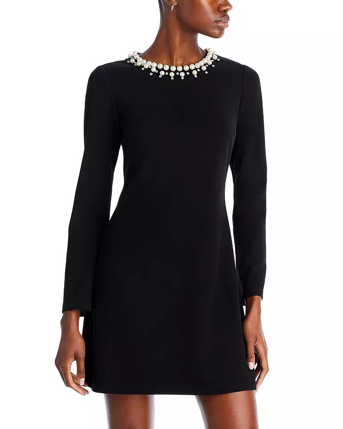 Long Sleeve Beaded Neck Dress - 100% Exclusive | Bloomingdale's (US)