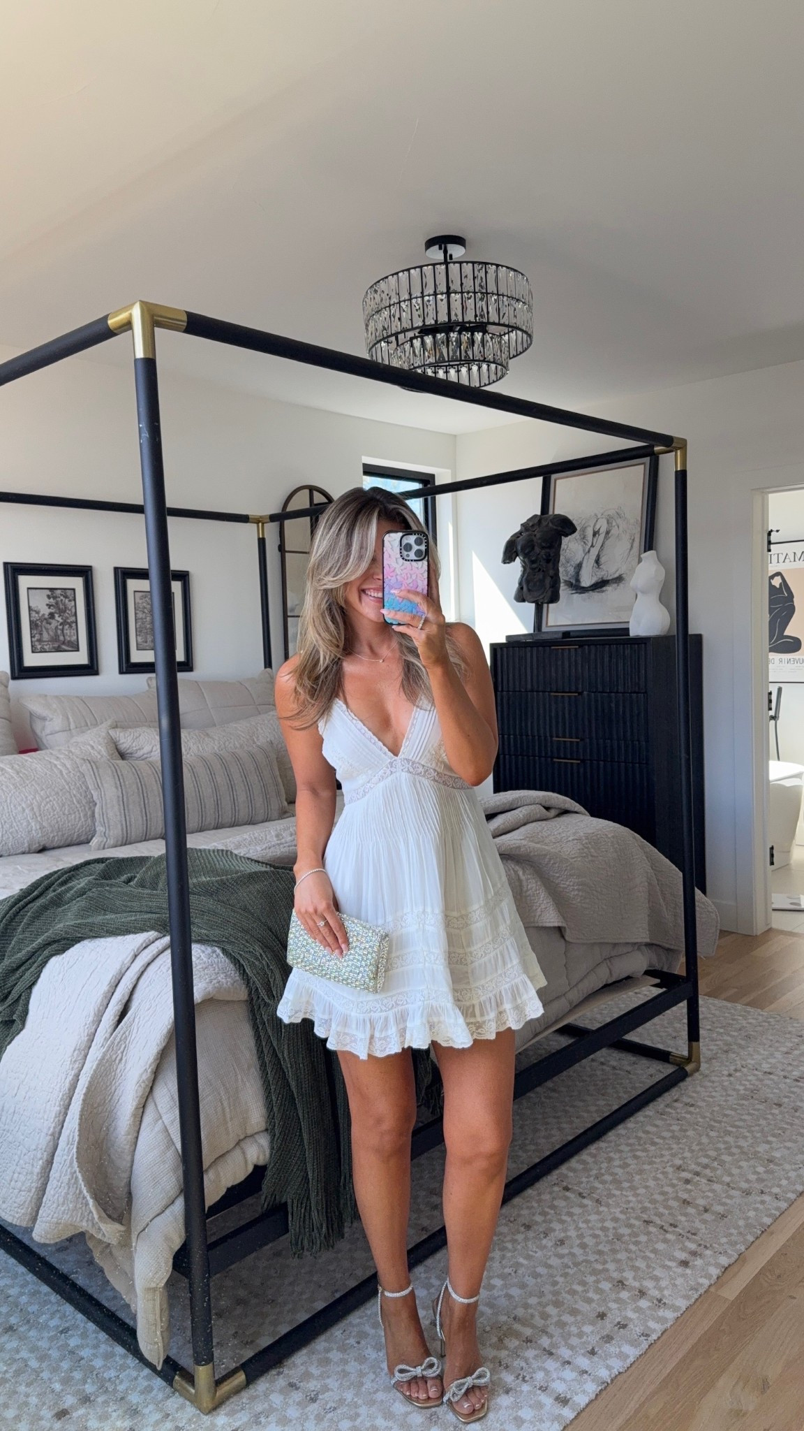 White mini dress wedding bachelorette party look with gold bow heels cocktail party event look

Revolve code: tulip
Lulus code: emerson20

#LTKShoeCrush #LTKParties #LTKSeasonal
