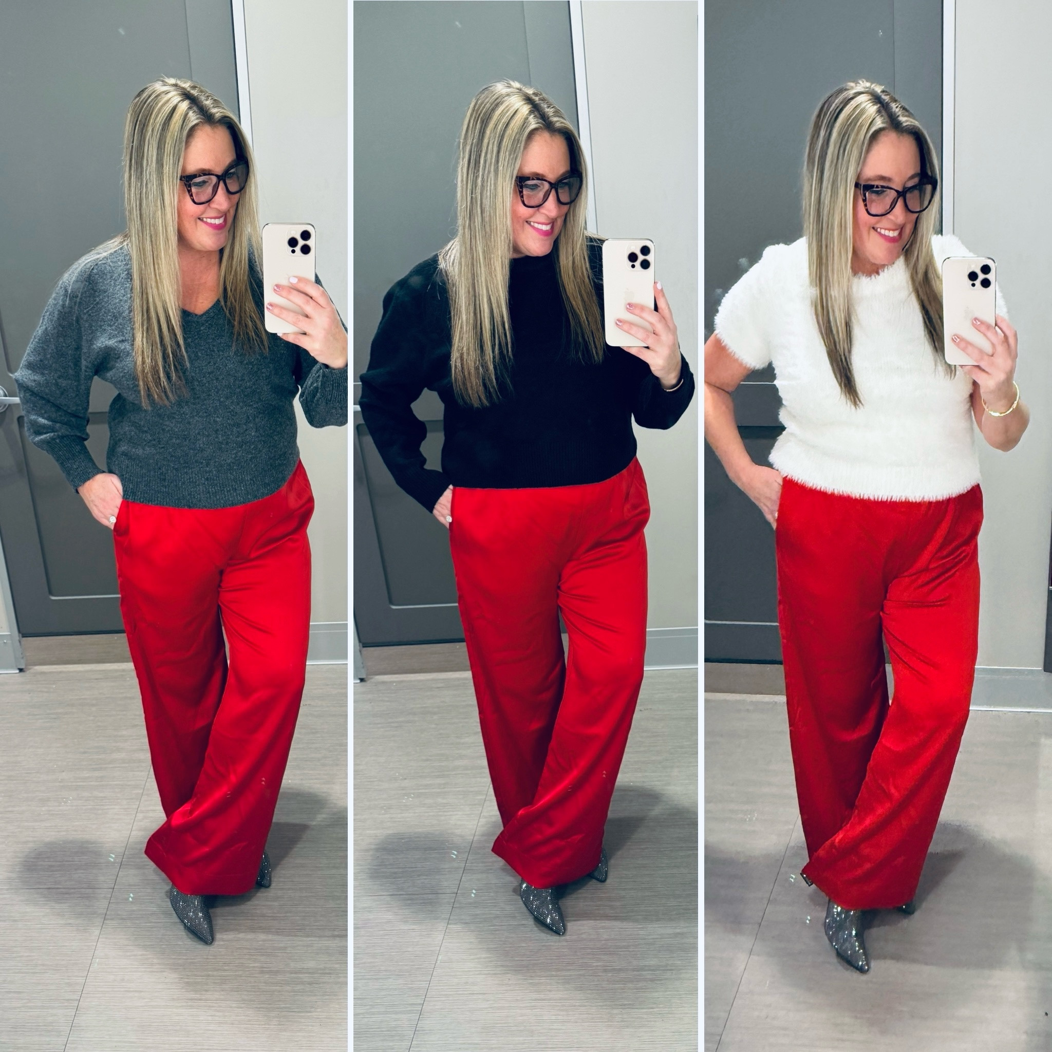 Want to look chic but casual over the holiday’s? I’ve got you covered with these fun satin red pants from Target 🎯 

#LTKFindsUnder50 #LTKHoliday #LTKOver40