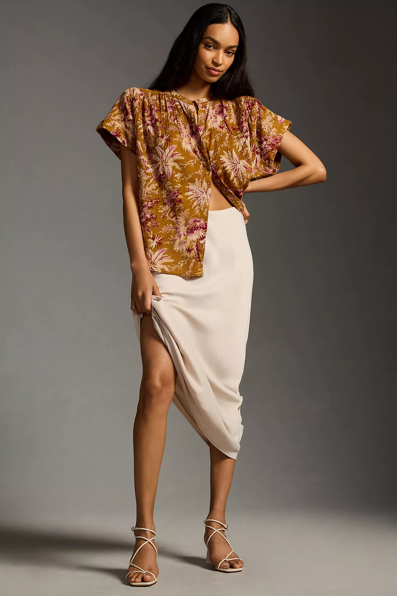 Pilcro Short-Sleeve Batwing Blouse | Anthropologie (US)