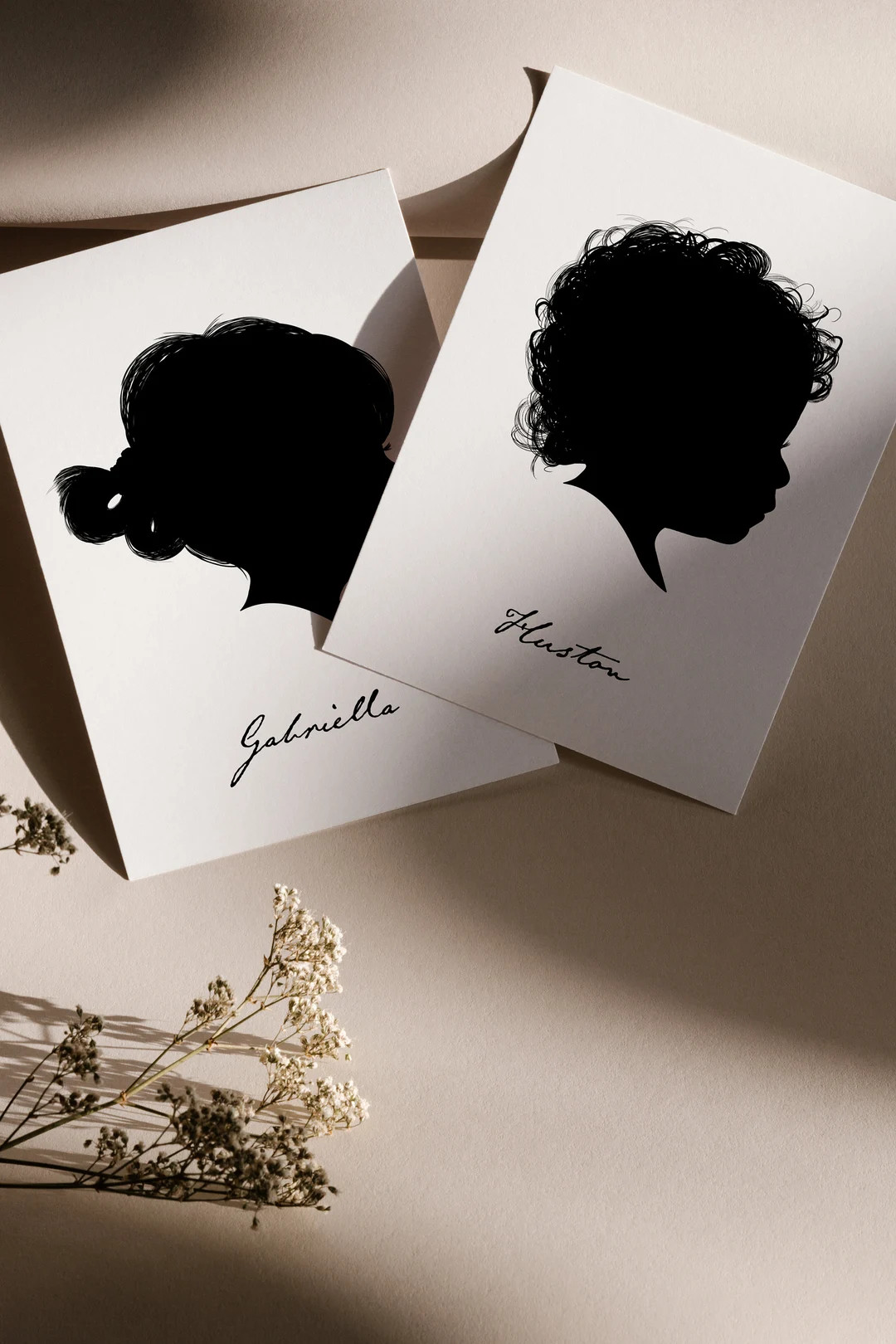 Hand Illustrated Custom Silhouette Portrait Personalized Portrait Children's Portrait - Etsy | Etsy (US)