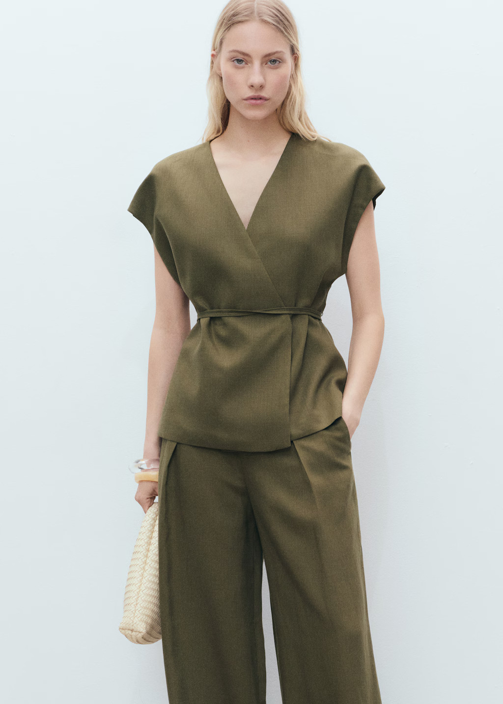 Lyocell wrap top - Women | MANGO United Kingdom | MANGO (UK)