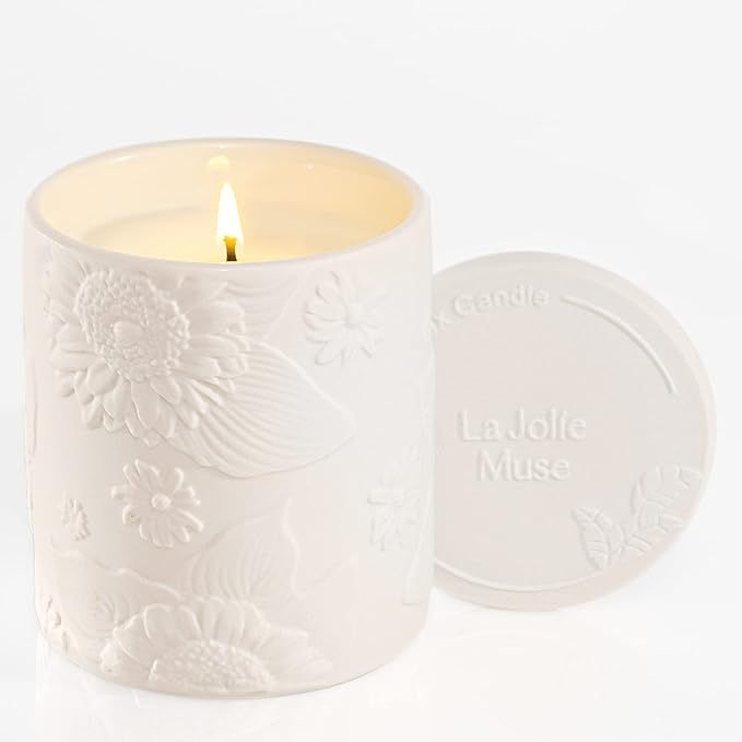 LA JOLIE MUSE Sandalwood Rose Candles, Luxury Ceramic Jar Scented Candle, Mother Day Gift, 70 Hou... | Amazon (US)