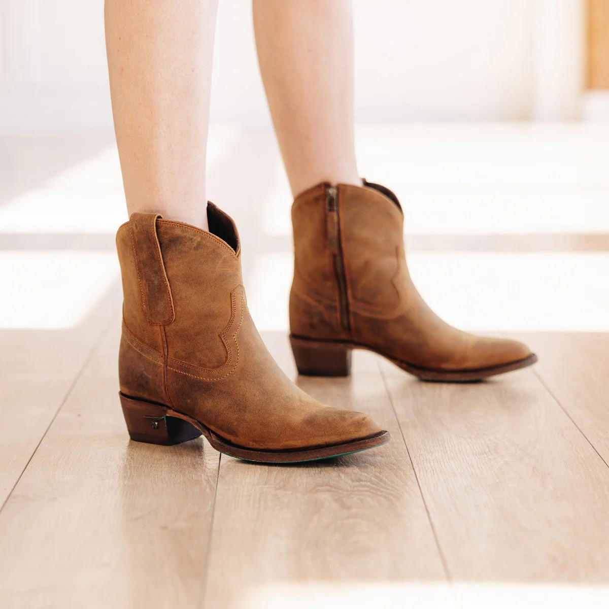 Plain Jane Bootie - Burnt Caramel | Lane Boots