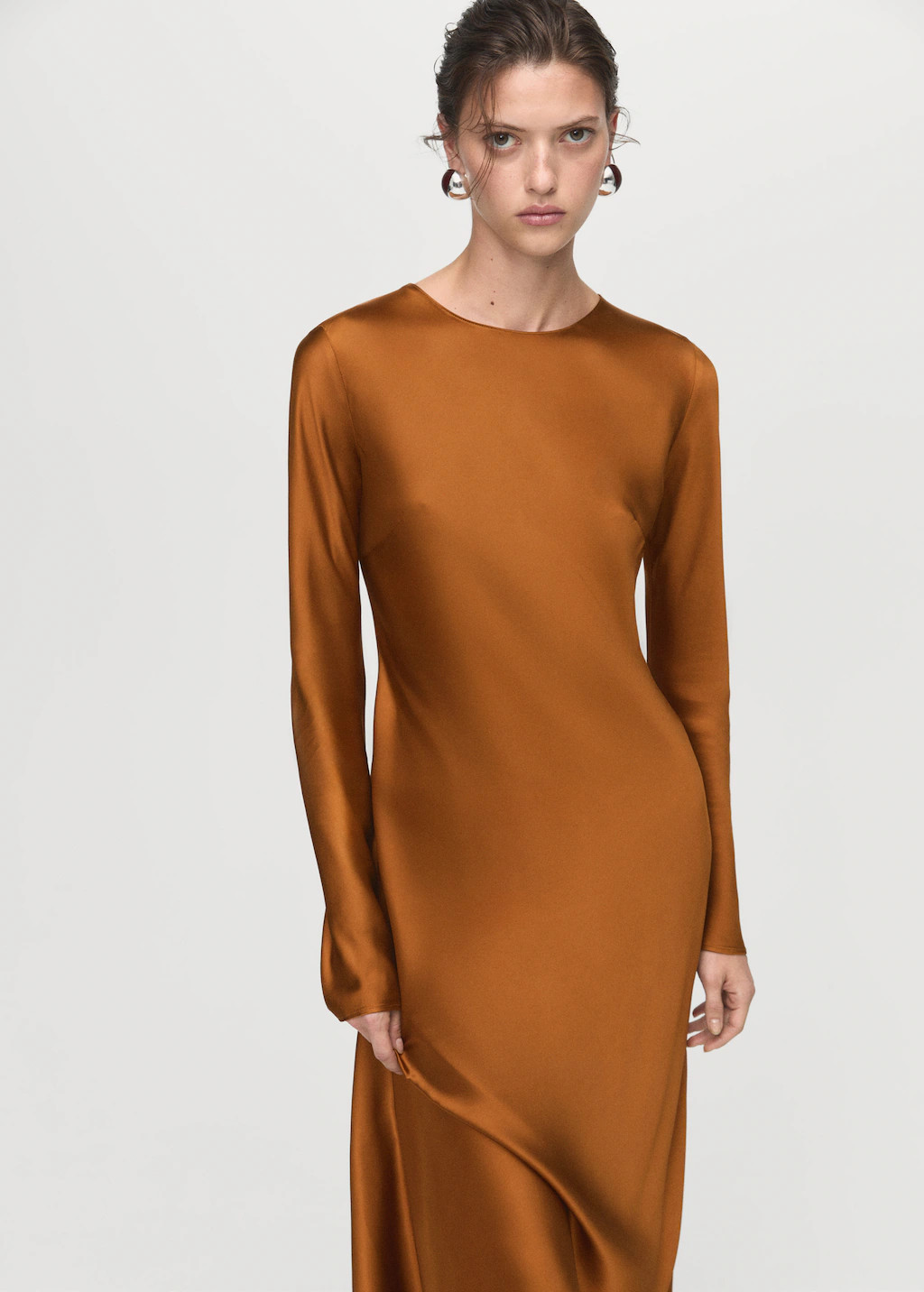 Langes Satinkleid | Mango EU